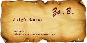 Zsigó Barna névjegykártya
