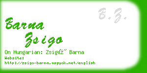 barna zsigo business card